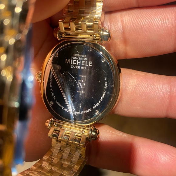 Michele Caber Mid Diamond watch Gold/Blue - Picture 10 of 14